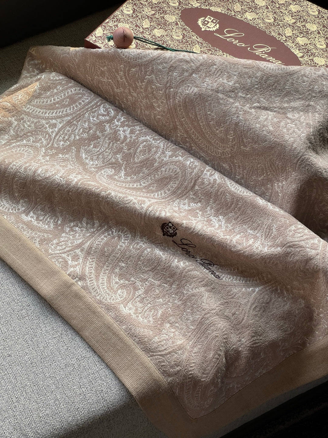 Gobi suede wool jacquard-blend blanket