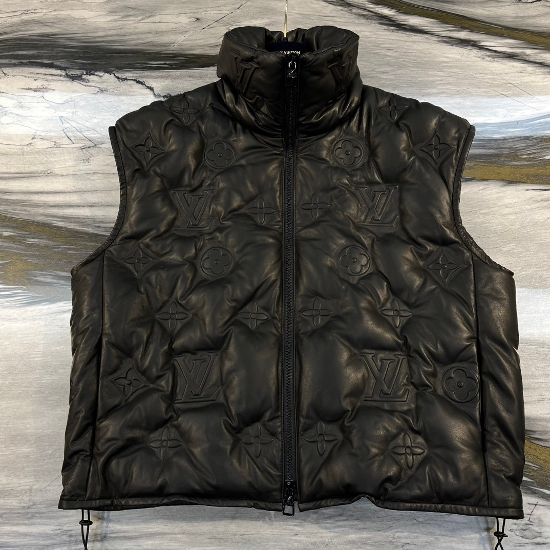 leather down vest