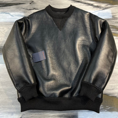 leather sweatshirt