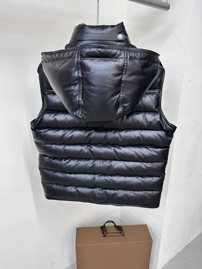 leather down vest