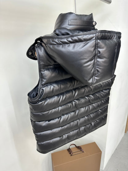 leather down vest