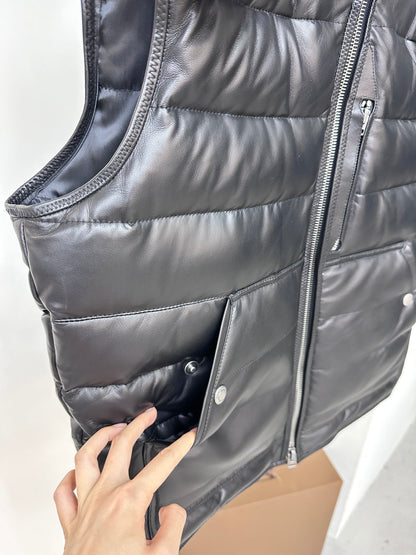 leather down vest