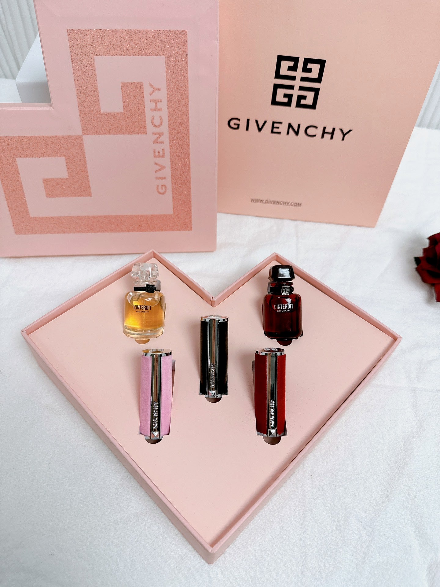 Perfume + lipstick gift box