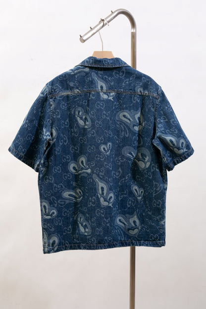 Denim short sleeve shirt