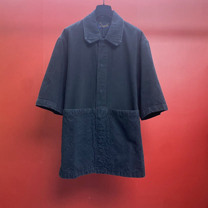 denim short sleeve shirt