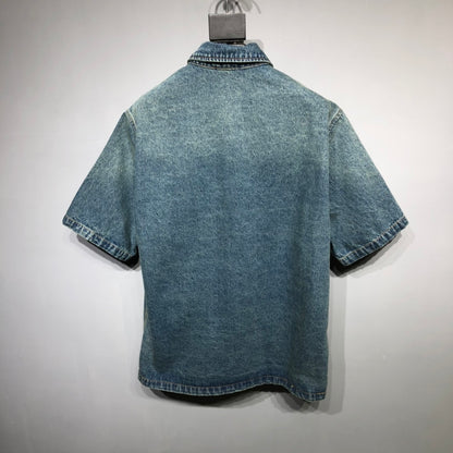 denim short sleeve shirt