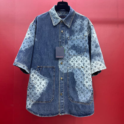 Denim short sleeve shirt