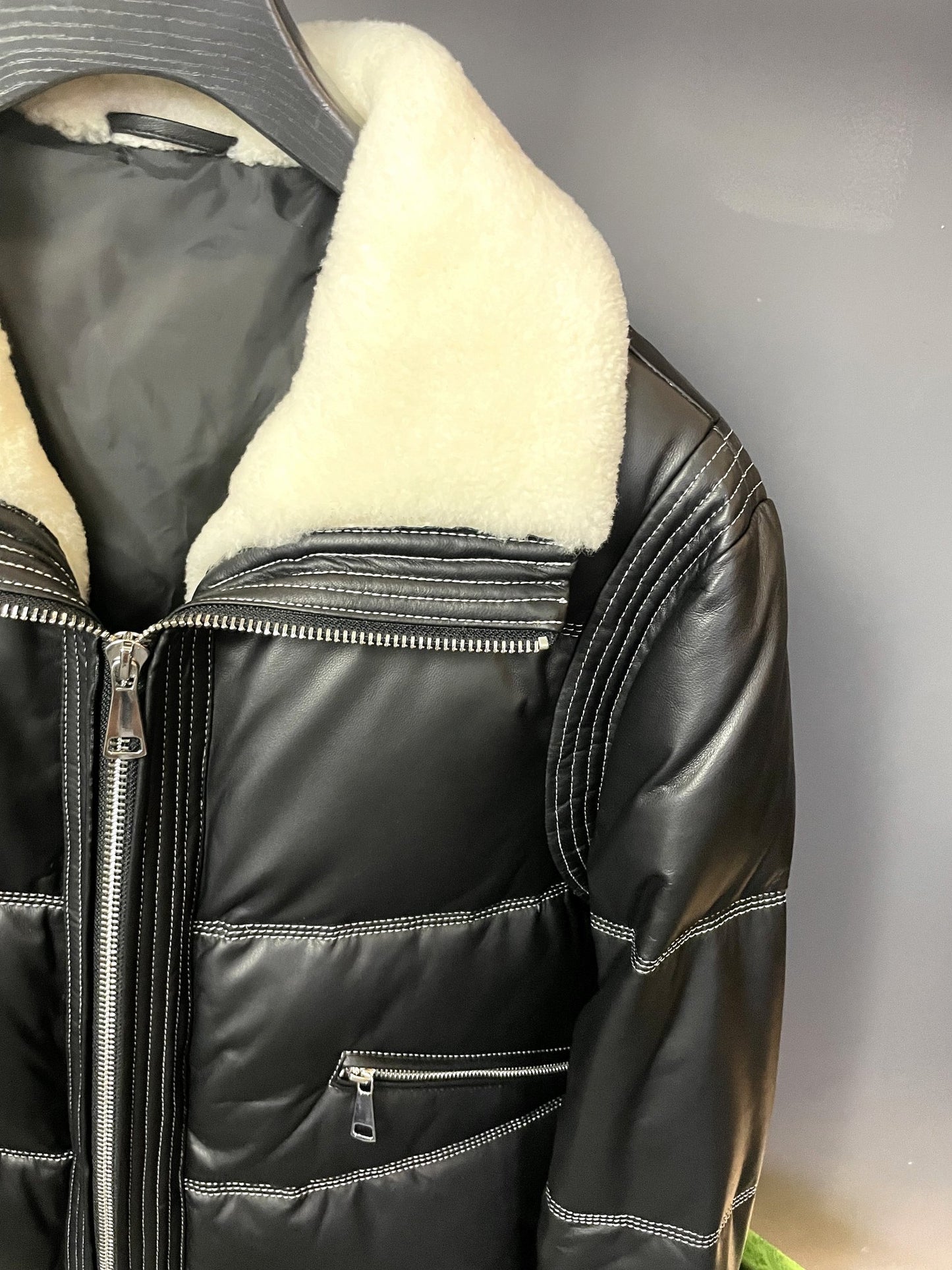 Leather Down Jacket