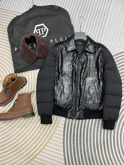 Leather Down Jacket