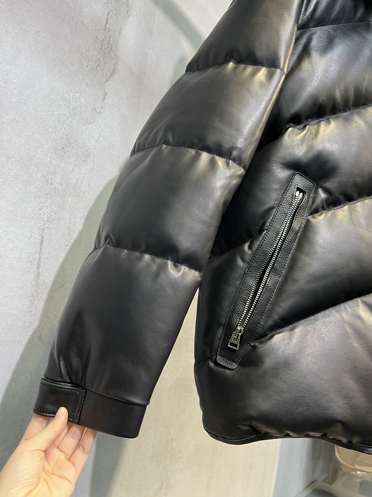 Leather Down Jacket