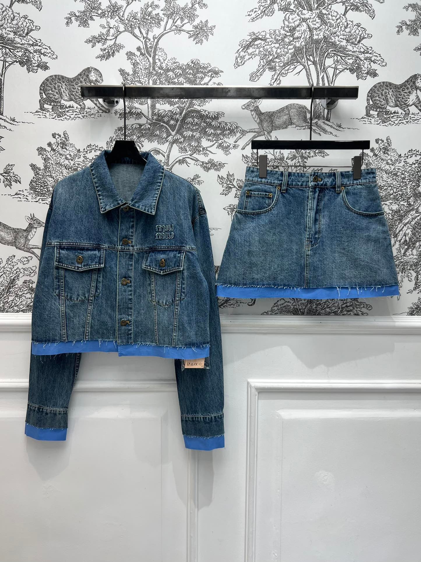 Denim jacket + Denim skirt