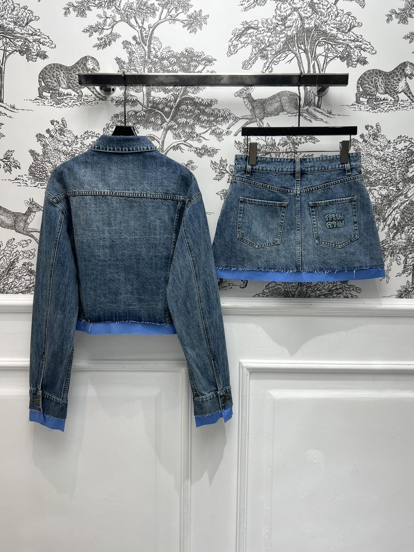 Denim jacket + Denim skirt