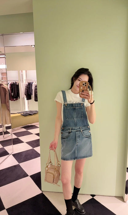 Denim overall dress