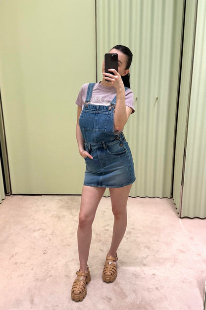 Denim overall dress