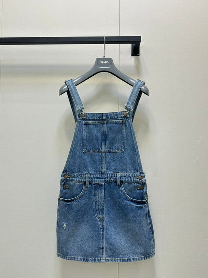 Denim overall dress