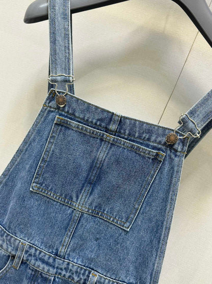 Denim overall dress