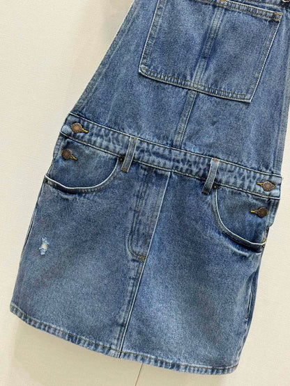Denim overall dress