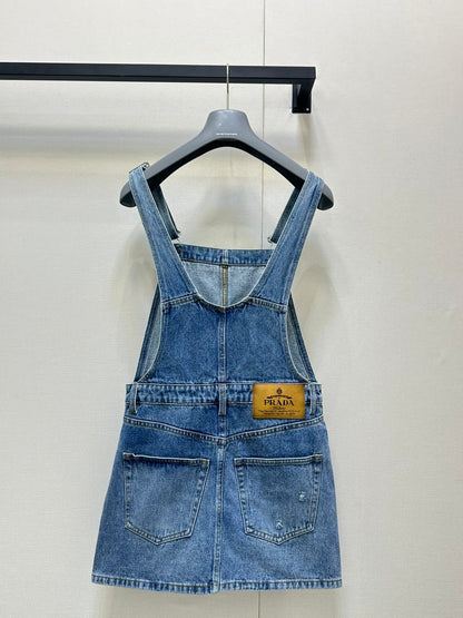 Denim overall dress