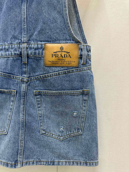 Denim overall dress