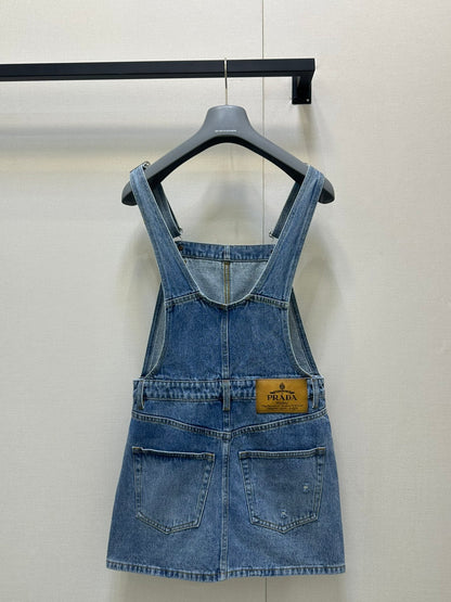 Denim overall dress