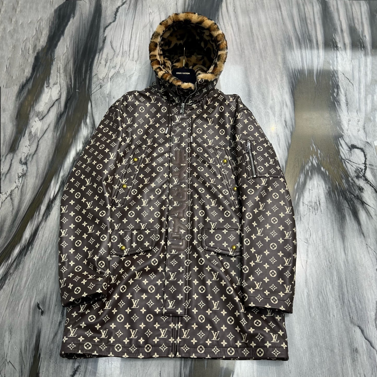 Collaborative Long Leather Jacket