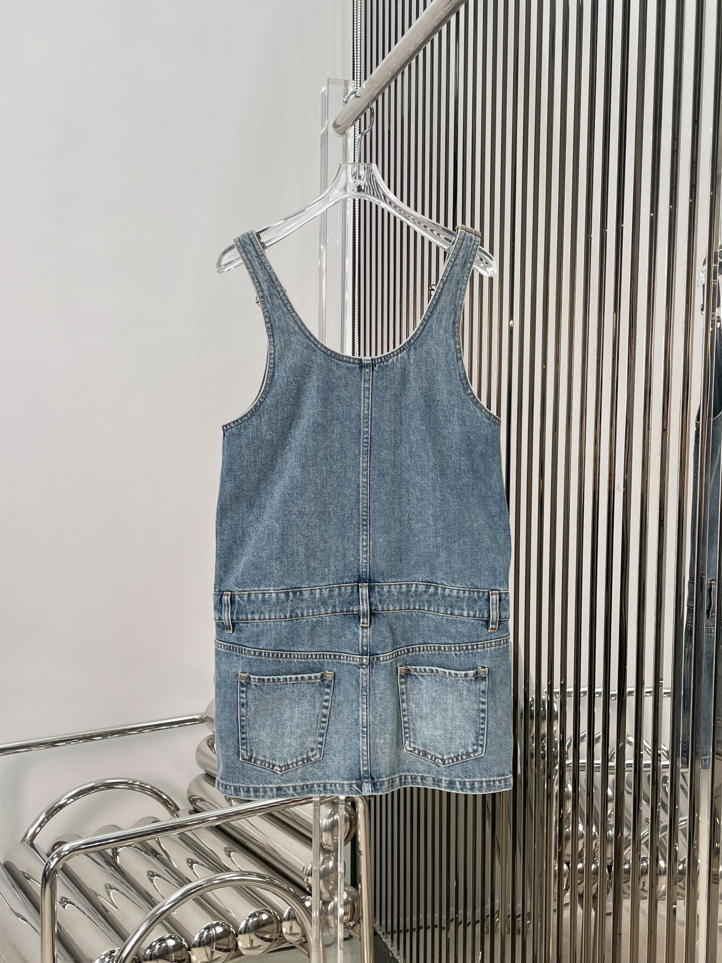 Denim overall dress
