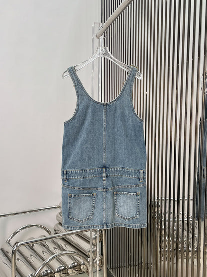 Denim overall dress