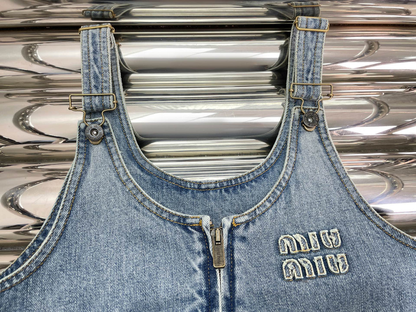 Denim overall dress