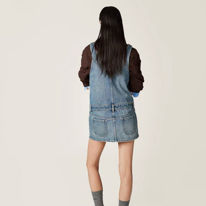 Denim overall dress
