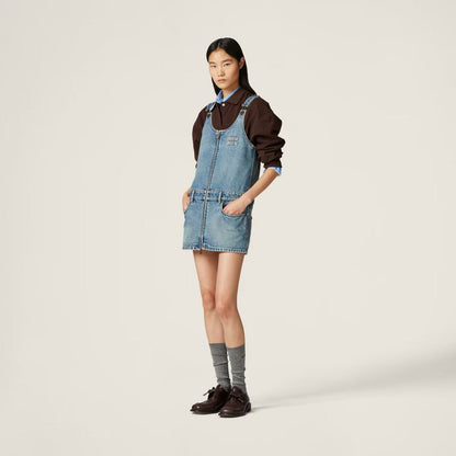 Denim overall dress