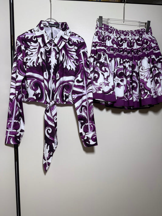 Long Sleeved Shirt+Skirt