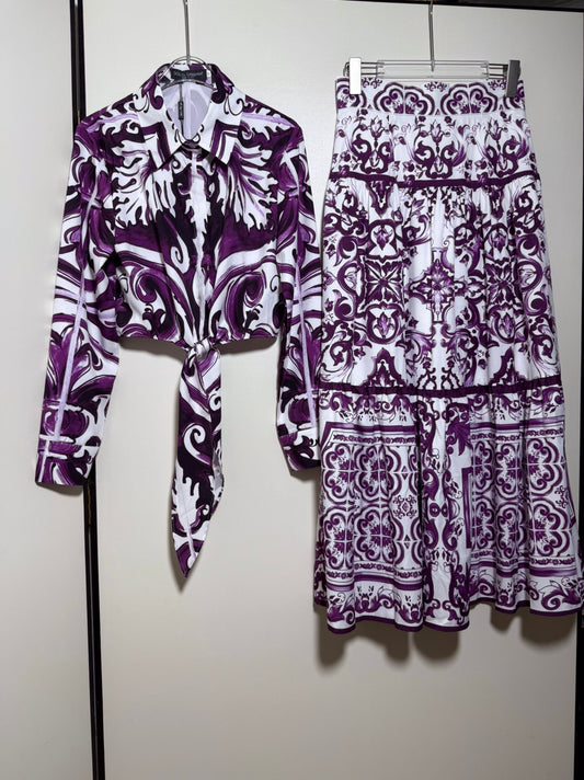 Long Sleeved Shirt+Skirt