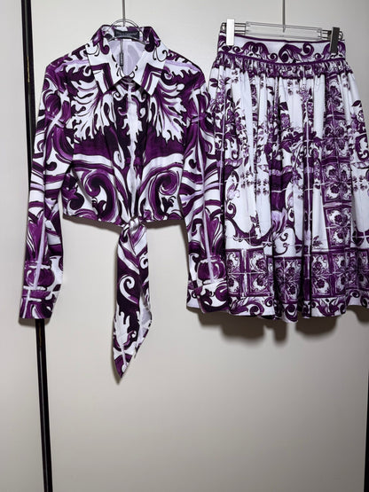 Long Sleeved Shirt+Skirt