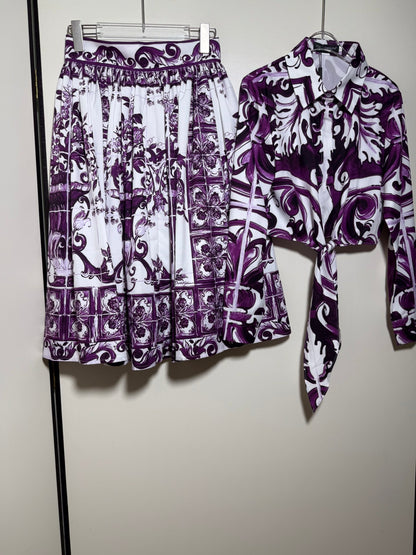 Long Sleeved Shirt+Skirt