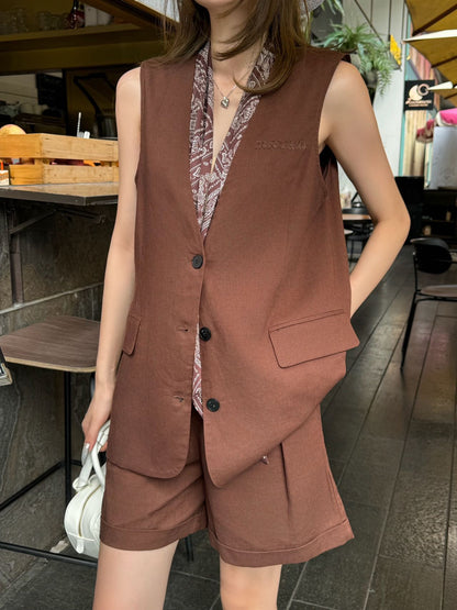Vest+Casual Pants
