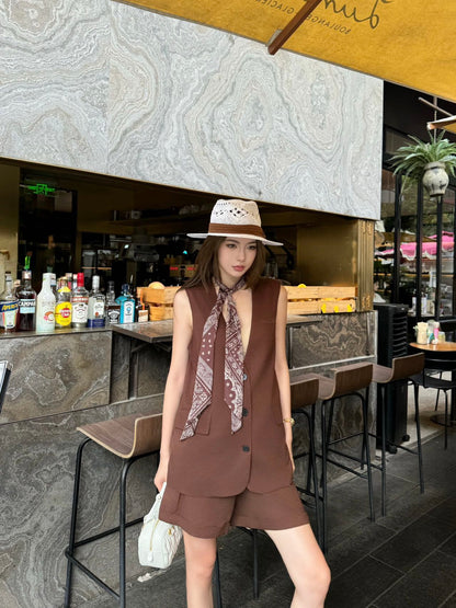 Vest+Casual Pants