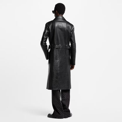 Leather Long Trench Coat