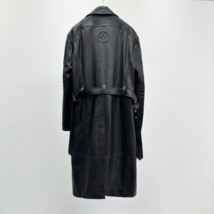 Leather Long Trench Coat