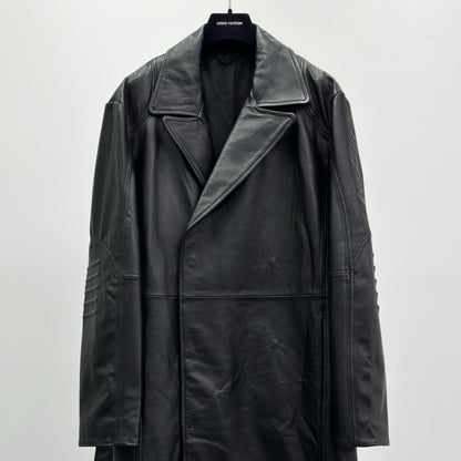 Leather Long Trench Coat