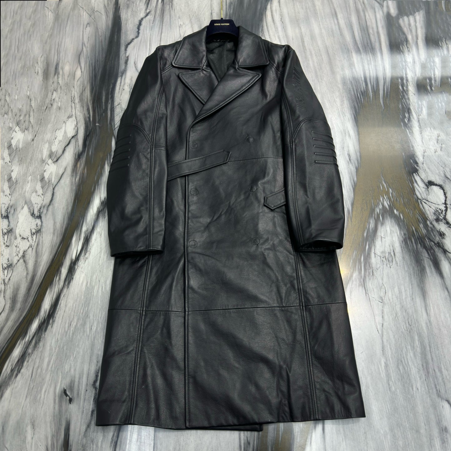 Leather Long Trench Coat