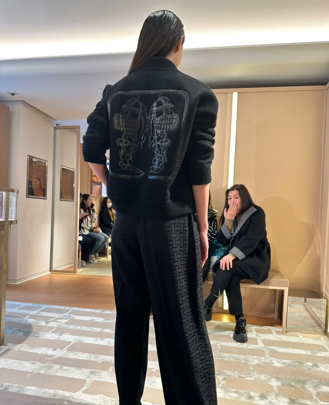 Cashmere baseball jacket