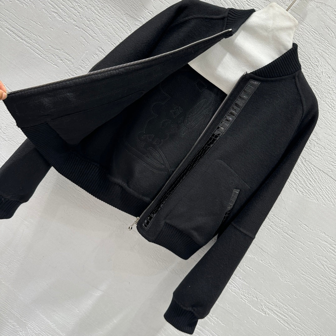 Cashmere baseball jacket