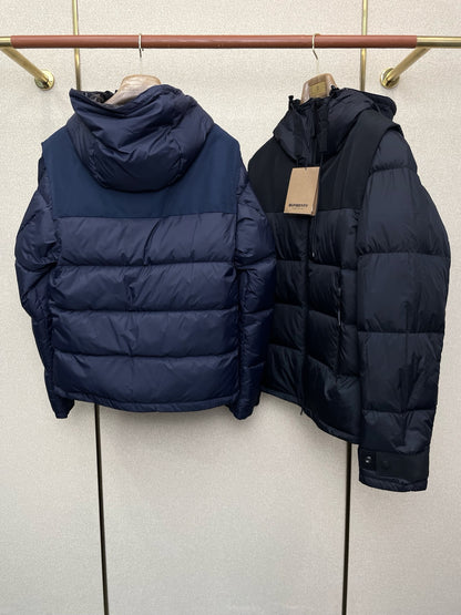 Detachable-sleeve down jacket