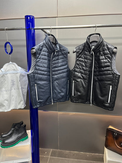 Leather Down Vest