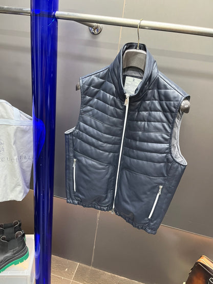 Leather Down Vest