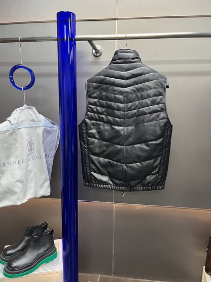 Leather Down Vest