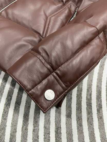 Leather Down Jacket