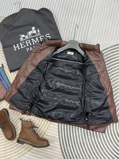 Leather Down Jacket