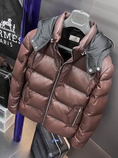 Leather Down Jacket