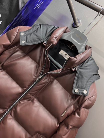 Leather Down Jacket